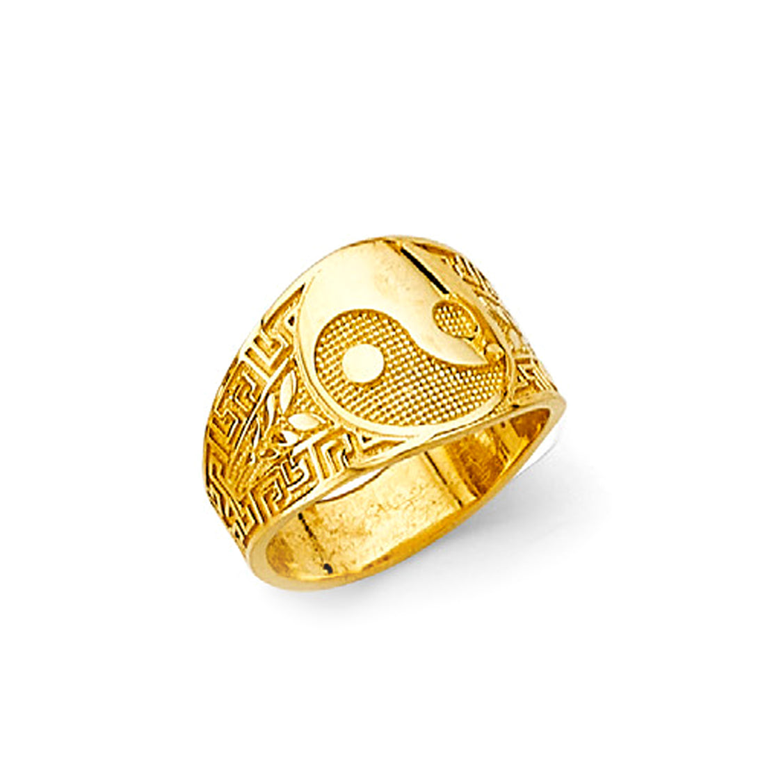 Bold Ying Yang Band in Solid Gold 