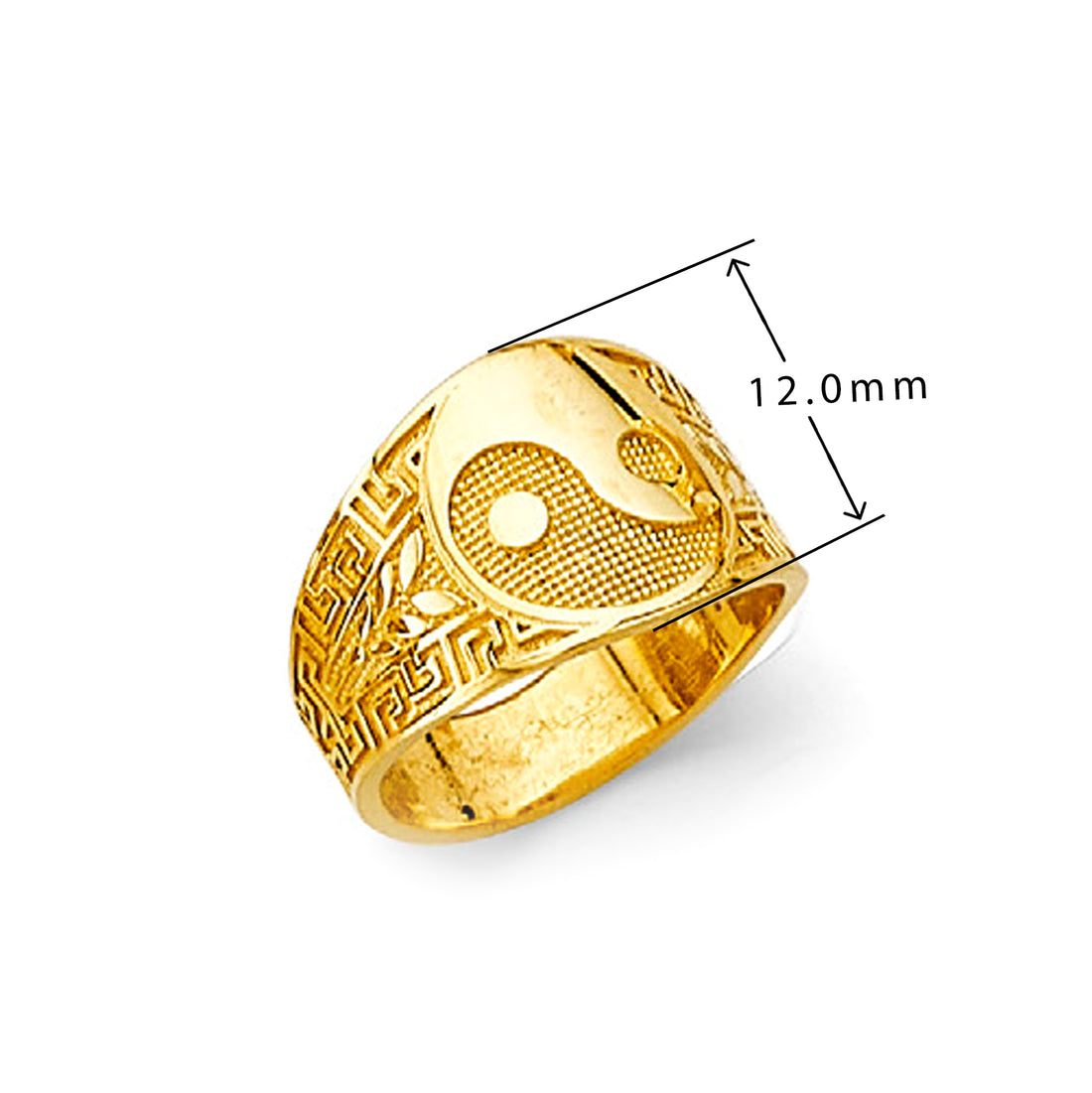 Bold Ying Yang Band in Solid Gold with Measurement