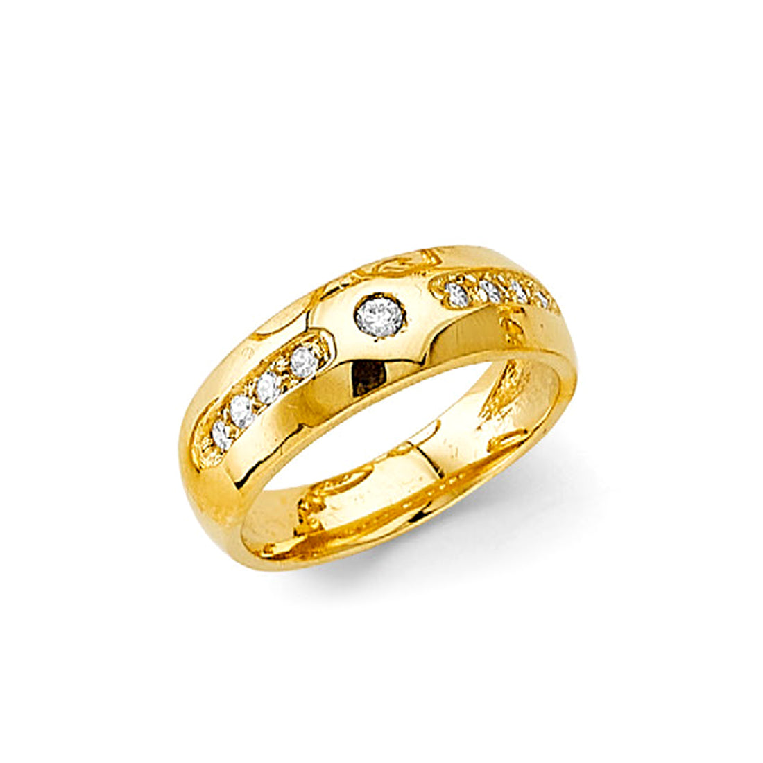 CZ Regal Ring in Solid Gold