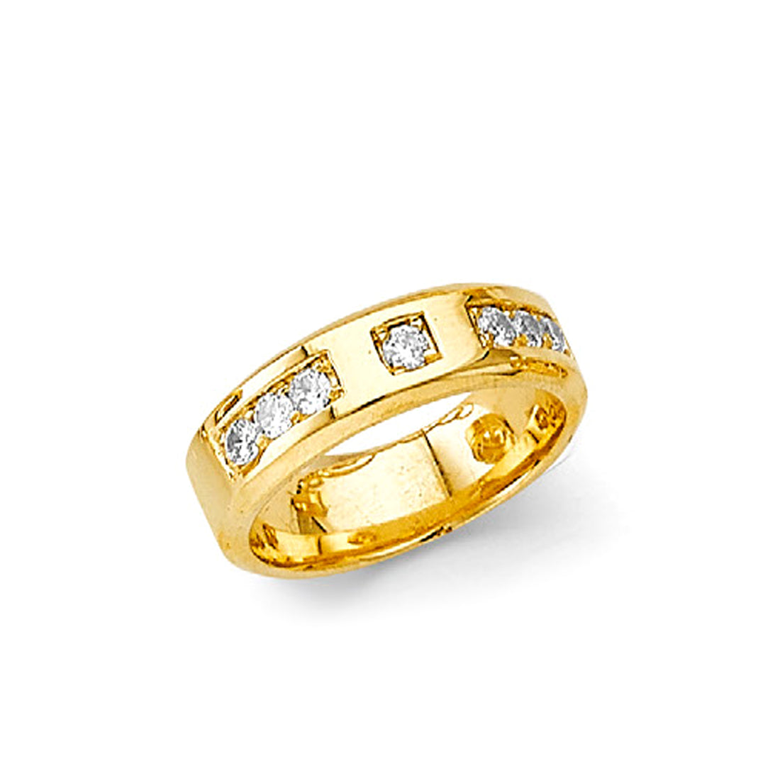 CZ Multi-stone Studded Finger Ring in Solid Gold 