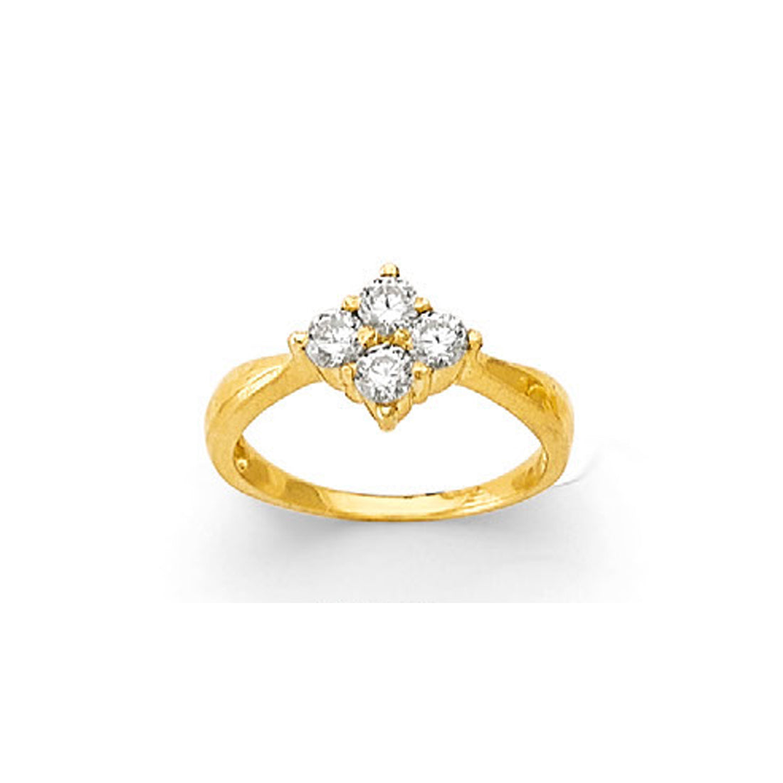 CZ Quad Ring in Solid Gold 