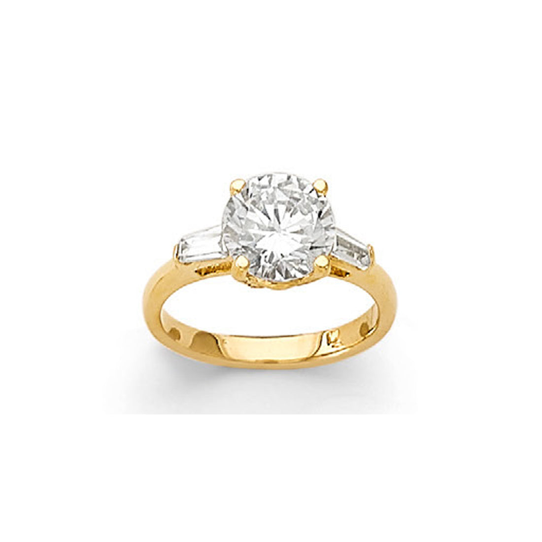 CZ Surreal Solitaire Engagement Band in Solid Gold 