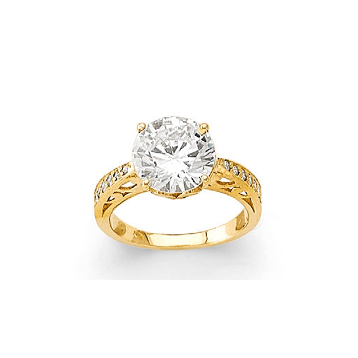 CZ Vintage 360° Shimmer Ring in Solid Gold 