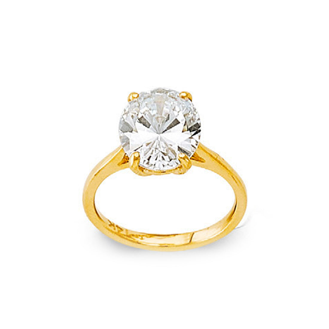 CZ Solitaire Breathtaking Engagement Band in Solid Gold 