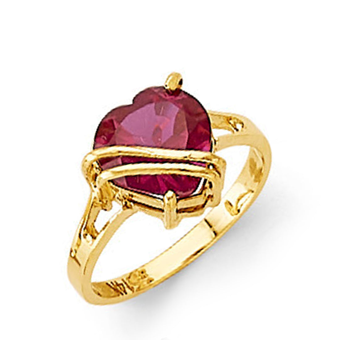 Ruby Heart Sweet Ring in Solid Gold 