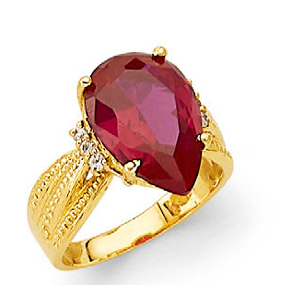 CZ Tourmaline Minimalist Ring in Solid Gold 