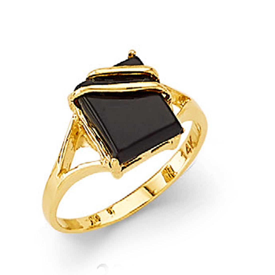 Quirky Onyx Ring in Solid Gold 