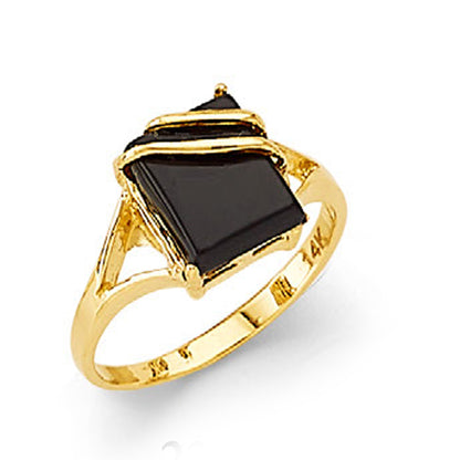 Quirky Onyx Ring in Solid Gold 