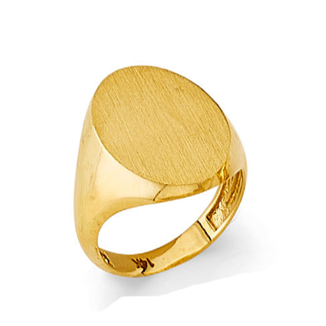 Open-end Oval Signet Ring in Solid Gold 