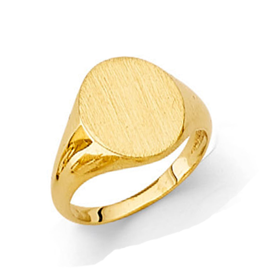 Sleek-textured Signet Ring in Solid Gold 