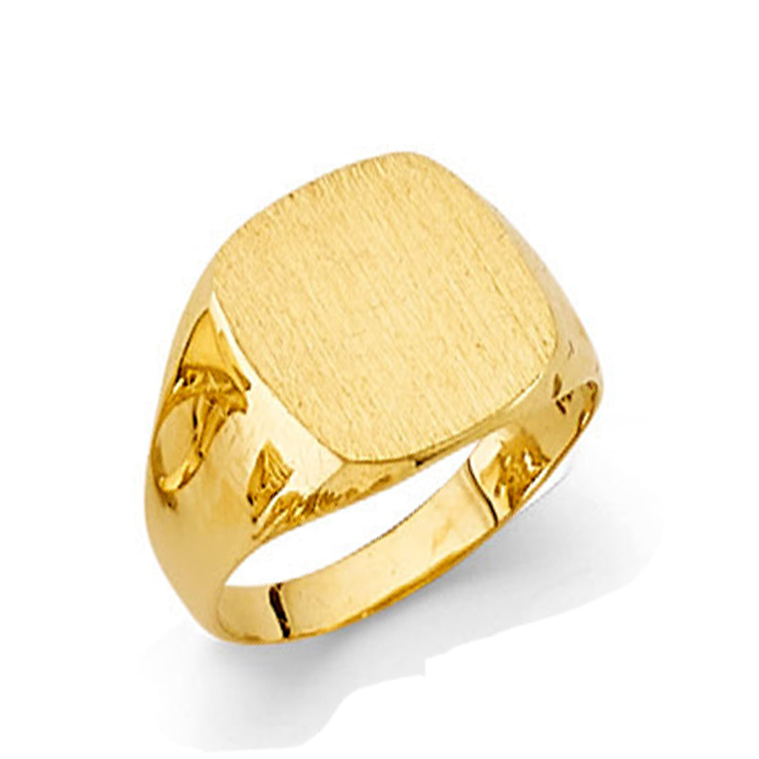 Open Back Minimalist Fancy Signet Ring in Solid Gold 