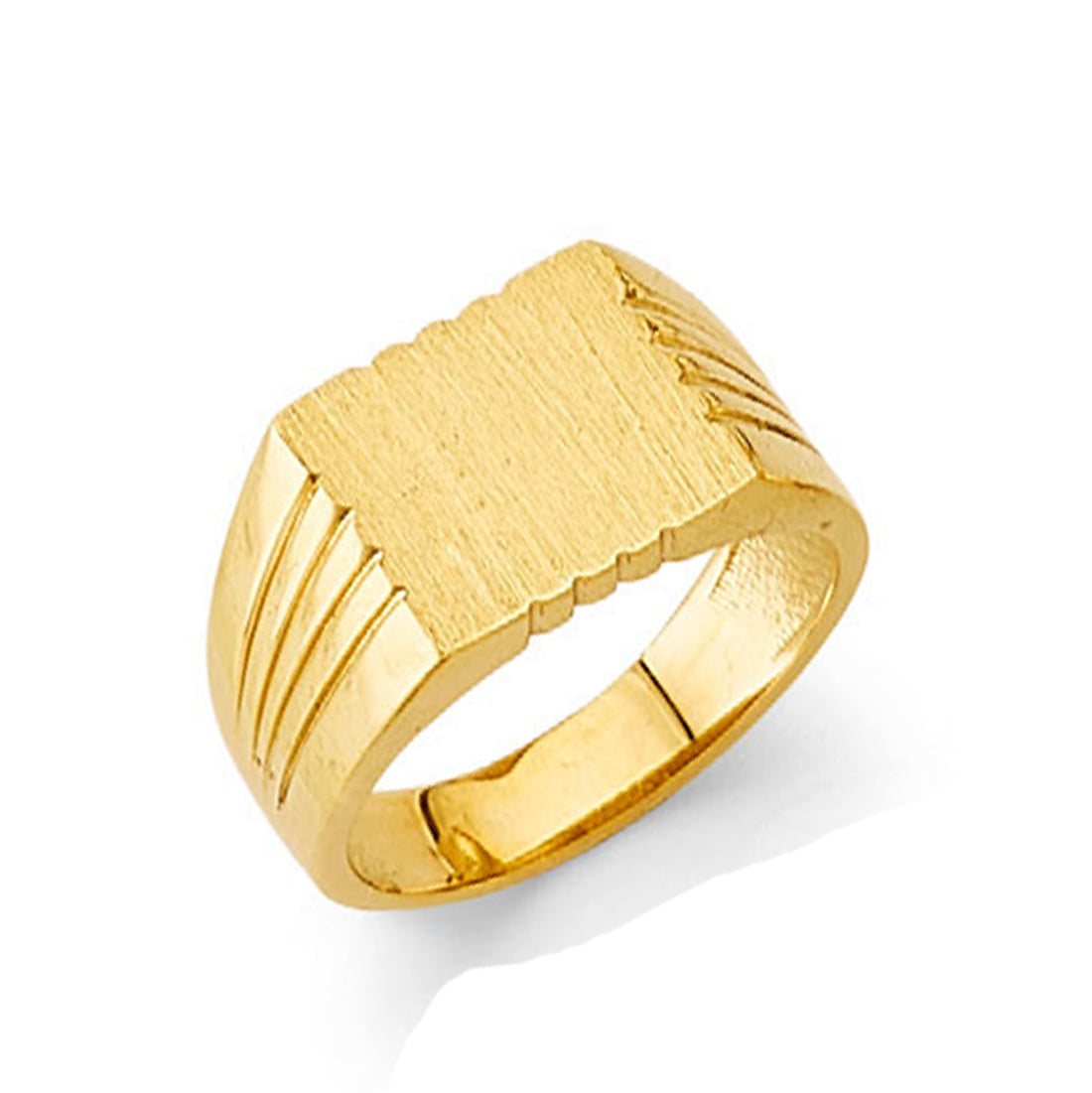 Open Back Surreal Signet Ring in Solid Gold 