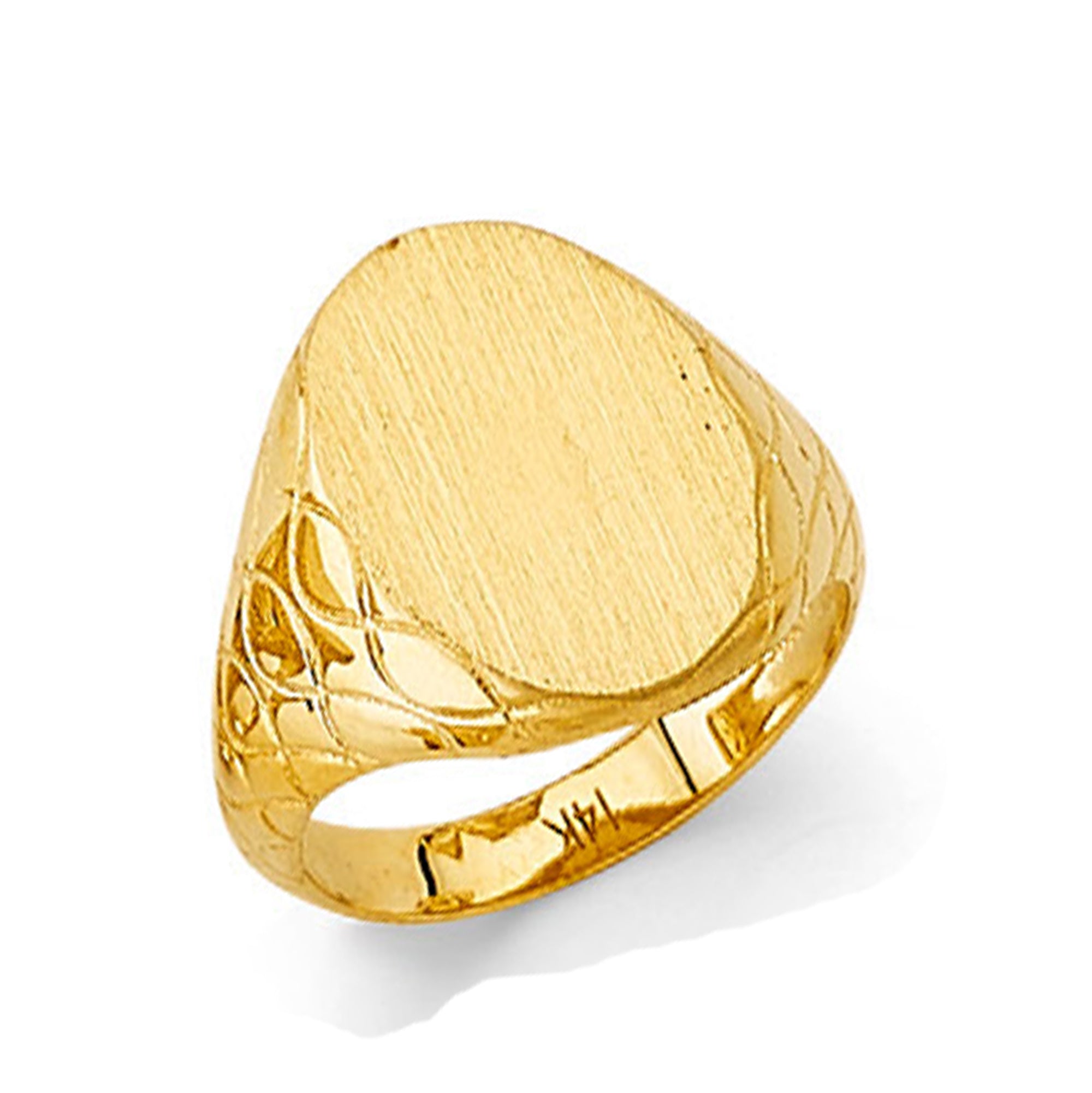 Closed Back Signet Band in Solid Gold 