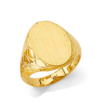 Closed Back Signet Band in Solid Gold 