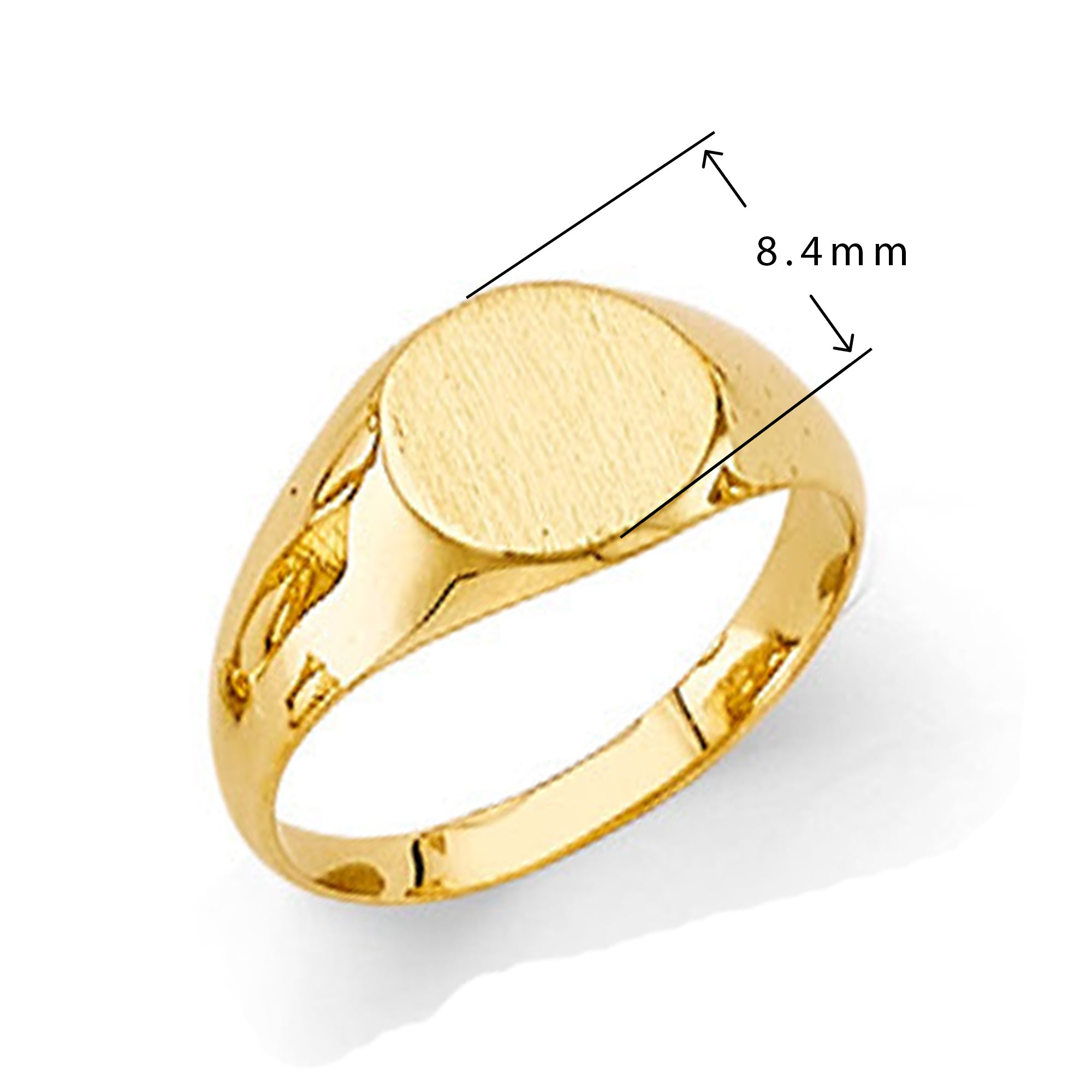 Oval-shaped Casting Ring in Solid Gold with Measurement