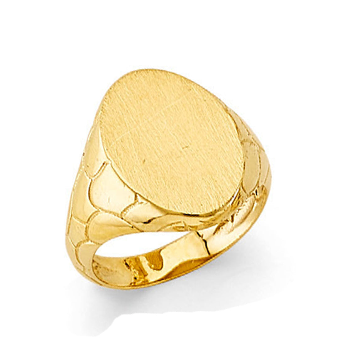 Oval Nugget Signet Ring in Solid Gold 