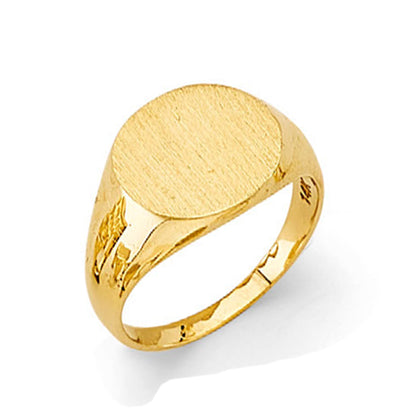 Elegant Engravable Signet Ring in Solid Gold 