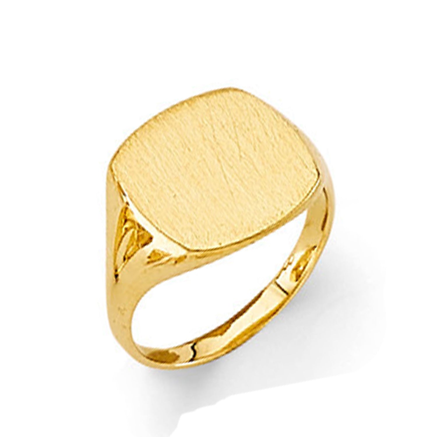 Comfy Fit Signet Band in Solid Gold 