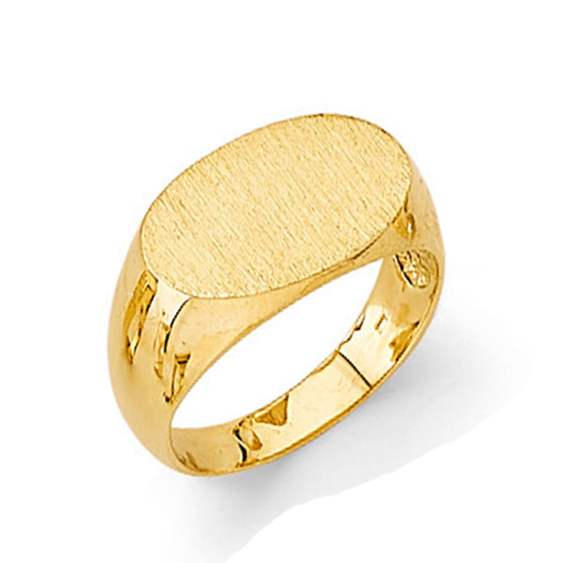 Engravable Open Minimalist Signet Ring in Solid Gold 