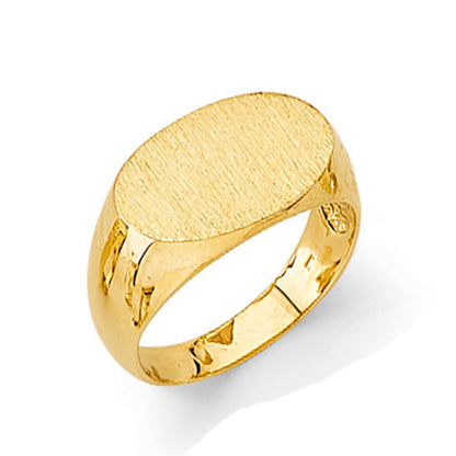 Engravable Open Minimalist Signet Ring in Solid Gold 