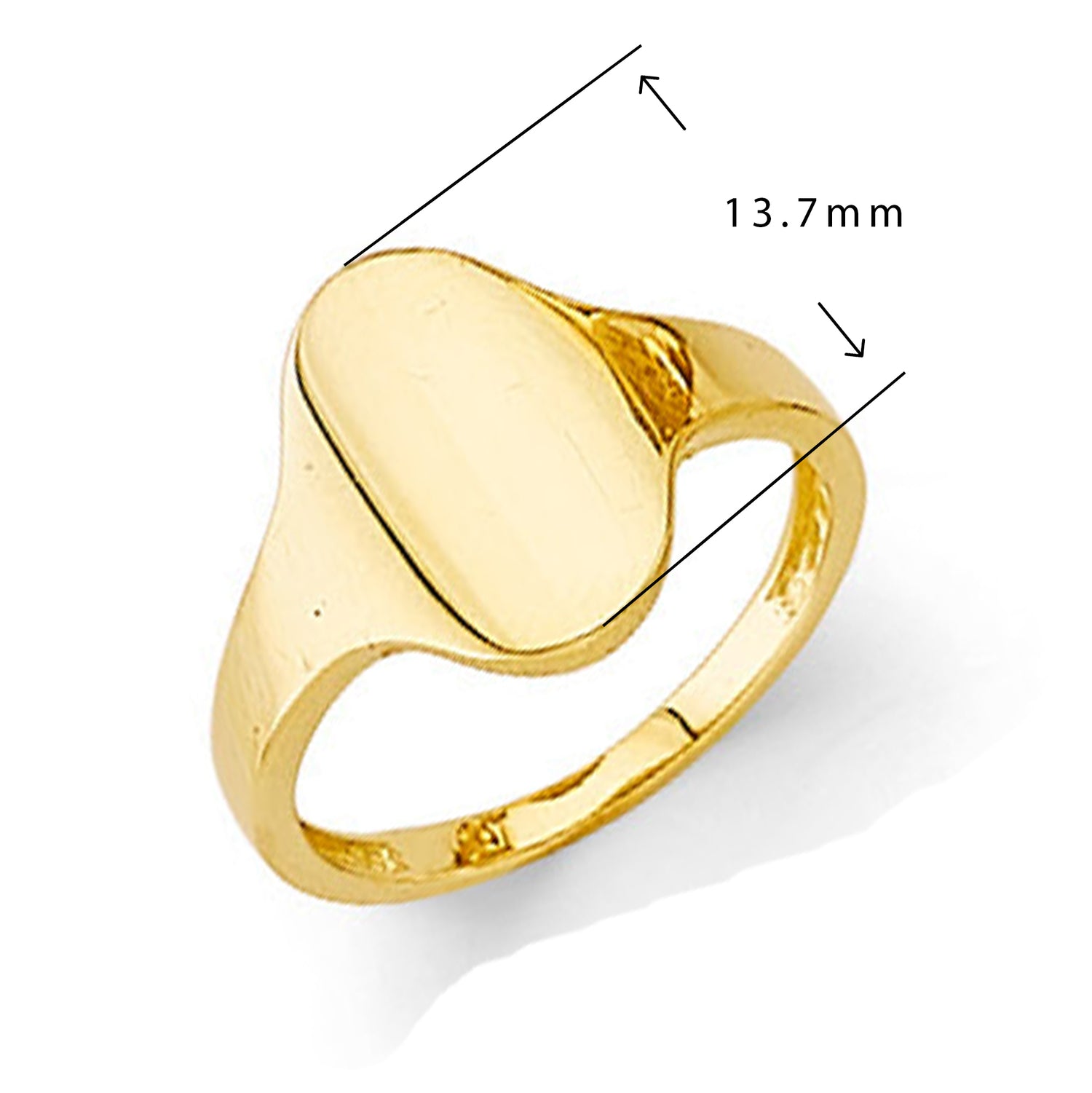 Signet Disc Ring in Solid Gold with Measurement