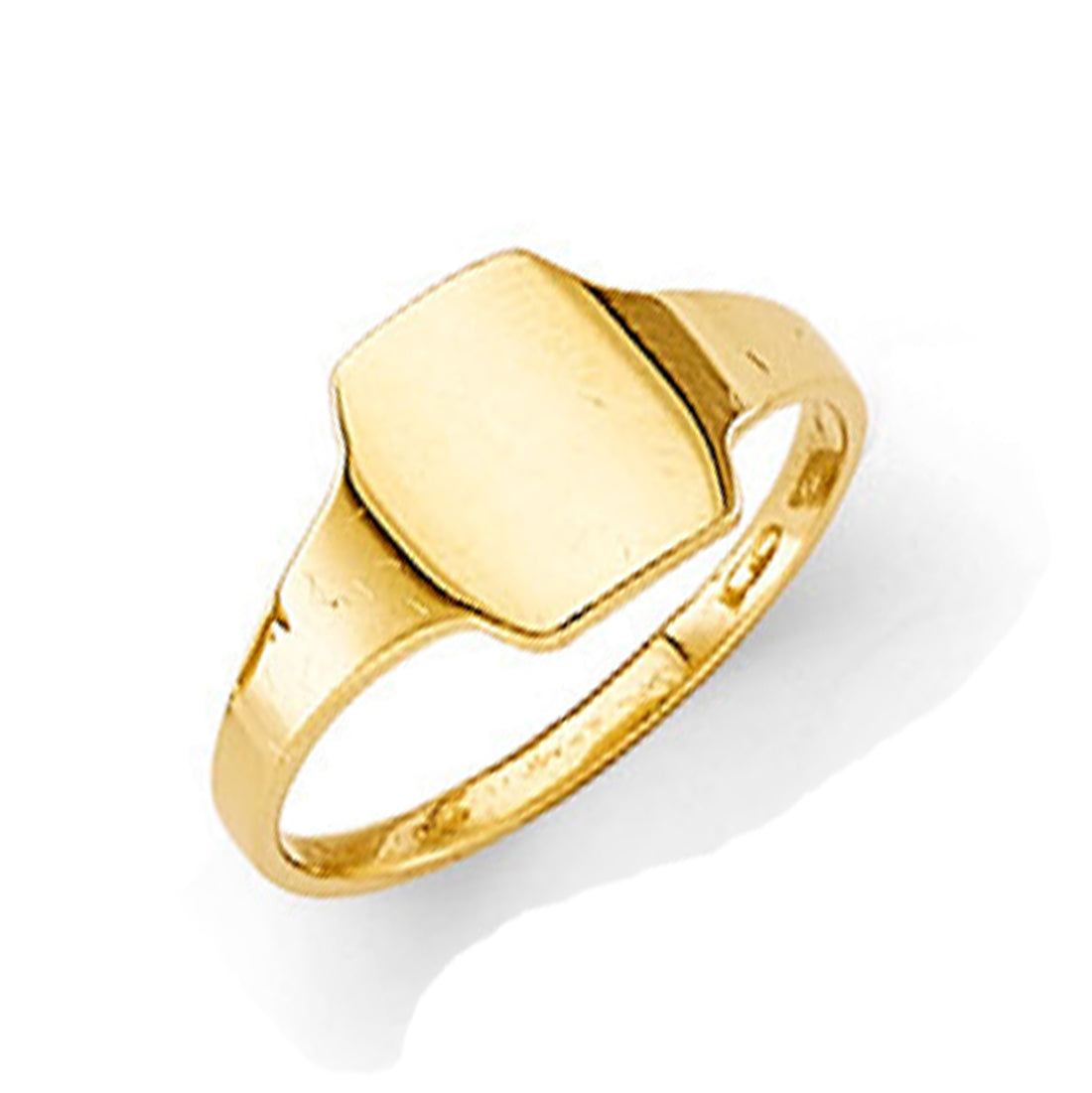 Manicured Geometric Signet Ring in Solid Gold 