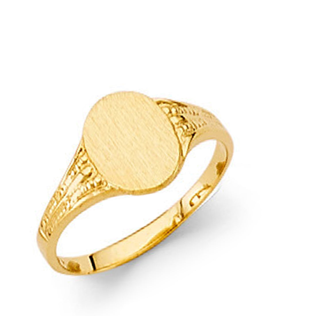 Stylish Oval Signet Ring in Solid Gold 