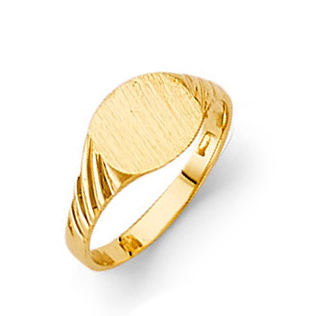 Striped Shank Signet Band in Solid Gold 