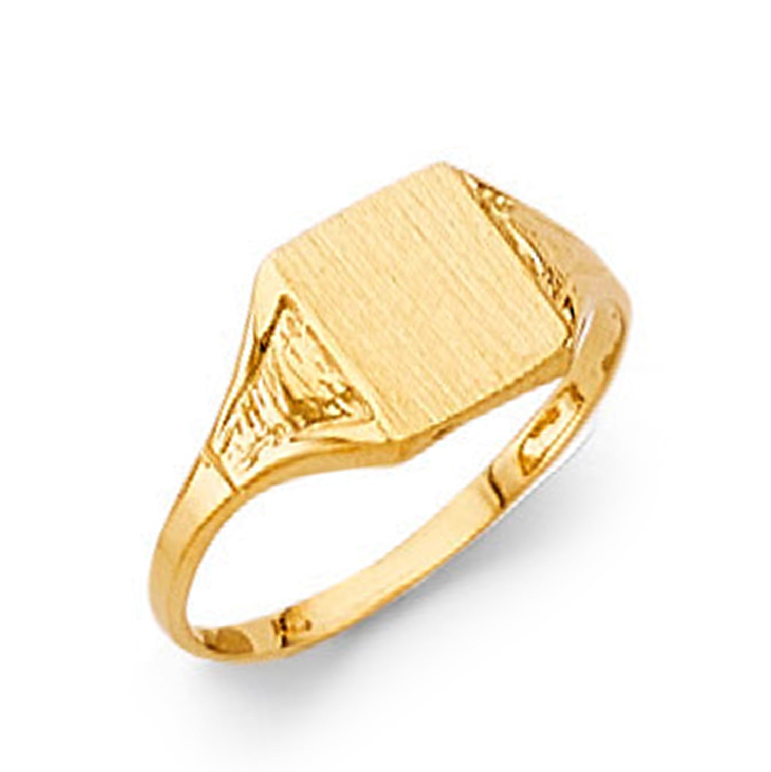 Rectangular and Sleek Signet Band in Solid Gold 