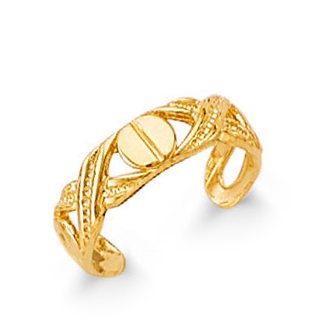 Simple Lattice Signet Band in Solid Gold 