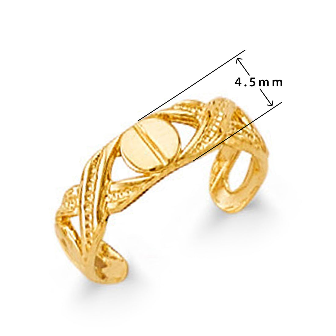 Simple Lattice Signet Band in Solid Gold with Measurement