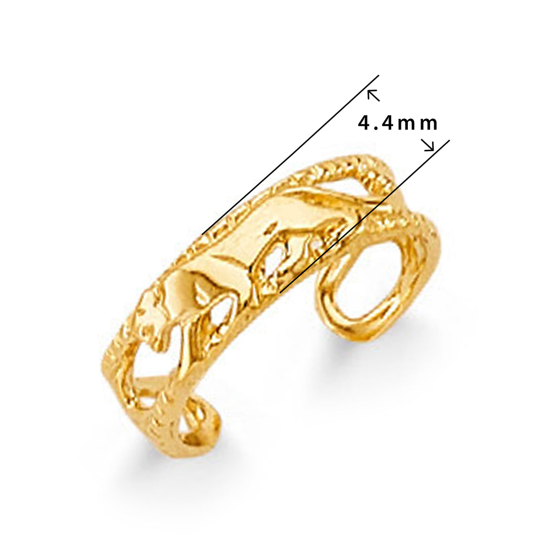 Stylish Filigree Fashionable Ring in Solid Gold with Measurement