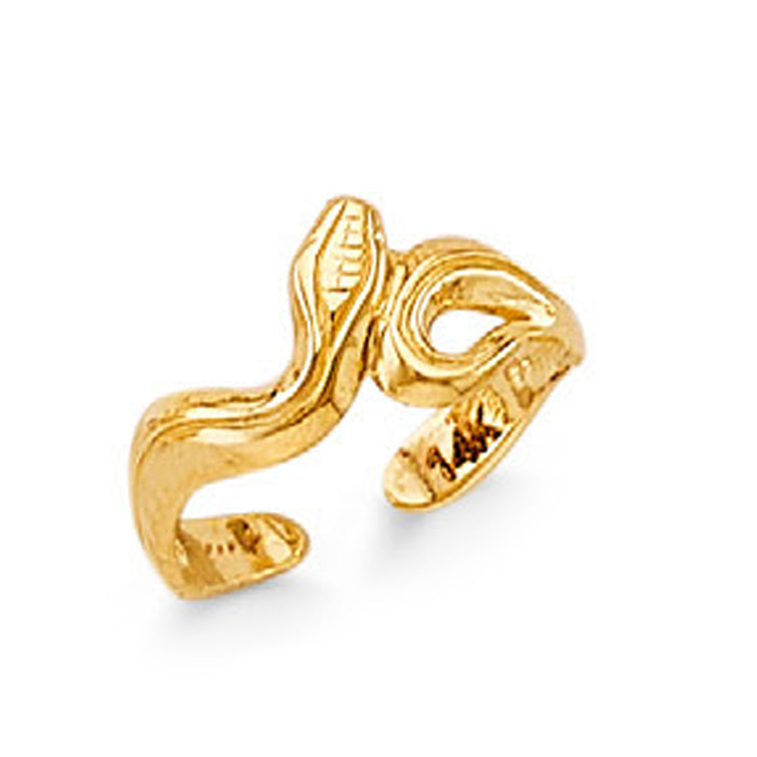 Twisted Snake Ring in Solid Gold 
