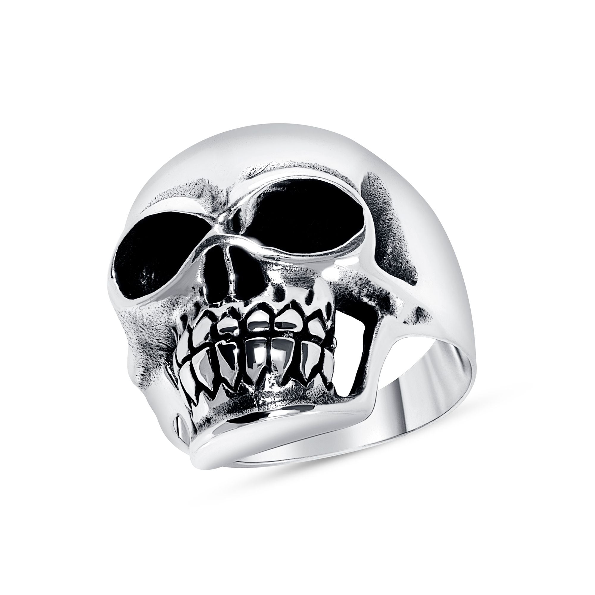 Oxidized 925 Sterling Silver Skull Men&