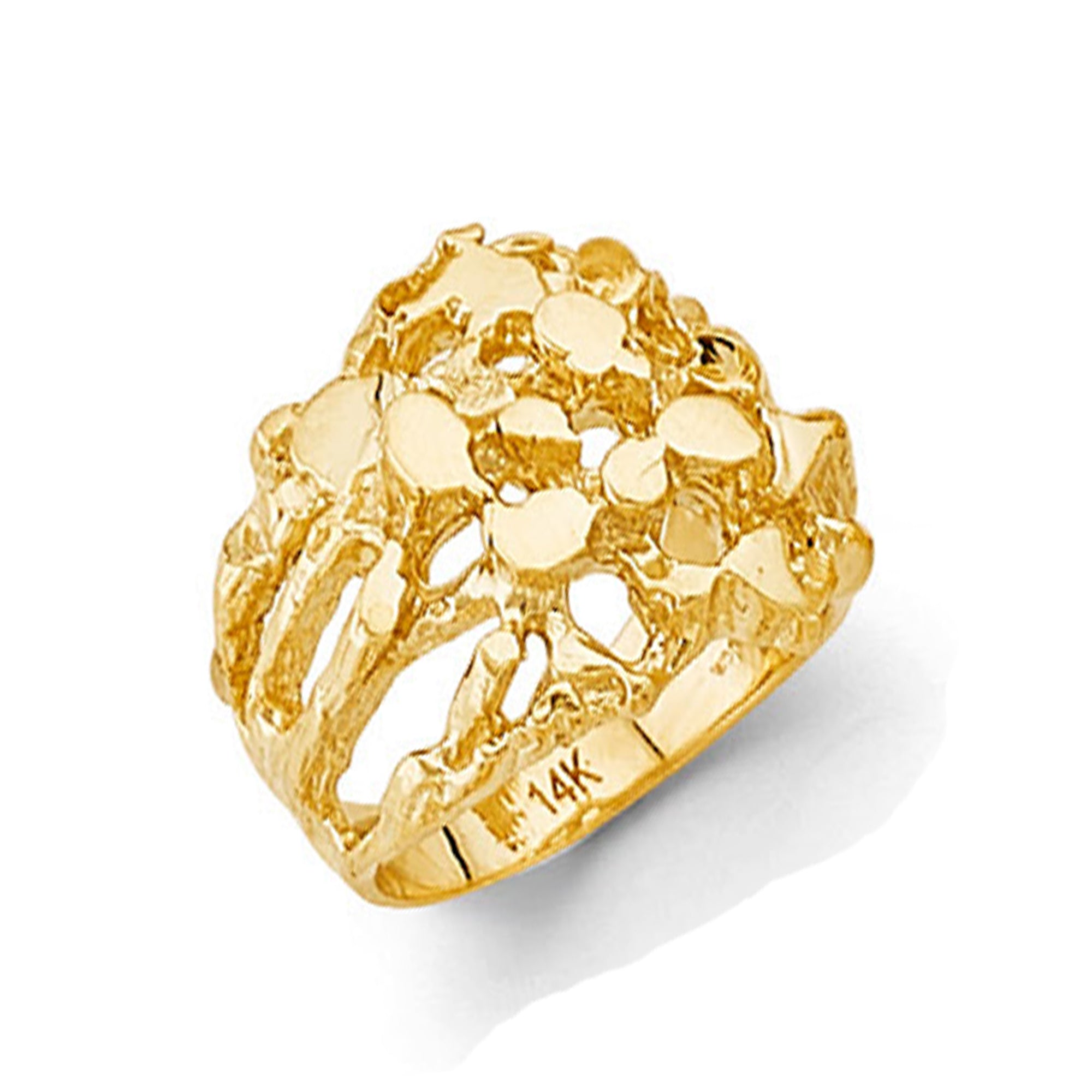 Asymmetrical Adult Nugget Ring in Solid Gold 