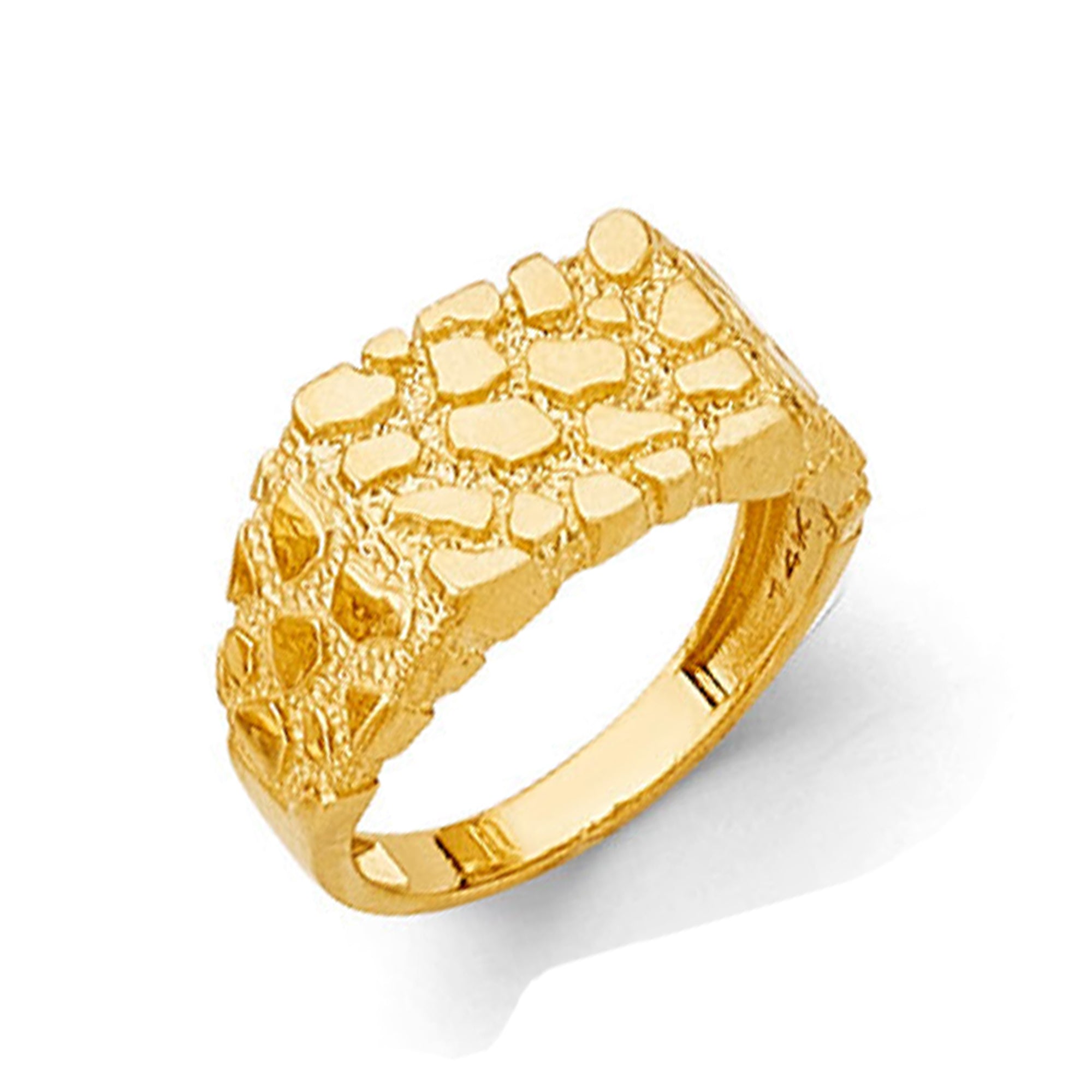 Sophisticated Square Nugget Ring in Solid Gold 
