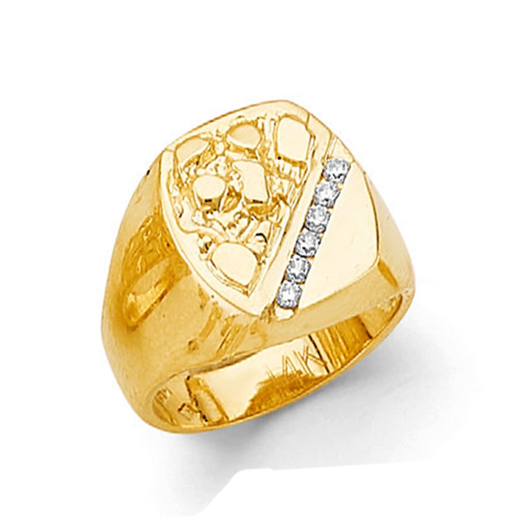 Stylish Symmetric Nugget Ring in Solid Gold 