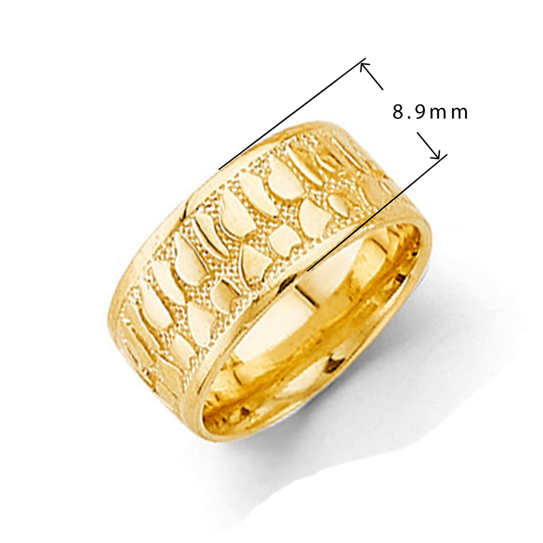 Stackable Cosmoid Band in Solid Gold with Measurement