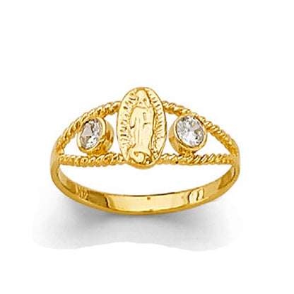 CZ Religious Aura Ring in Solid Gold 