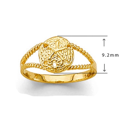 Rope Design Love Ring in Solid Gold with Measurement