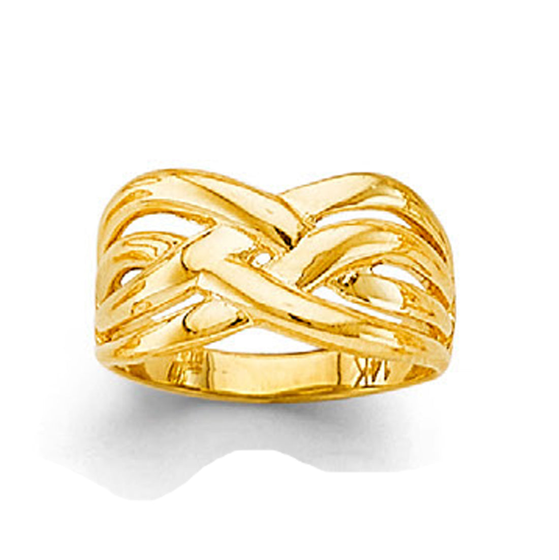 Swirl Cross Ring in Solid Gold 