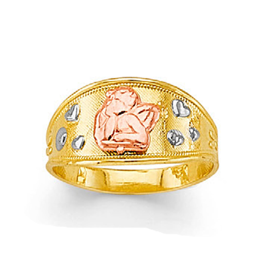 CZ Contemporary Angel Ring in Solid Gold 