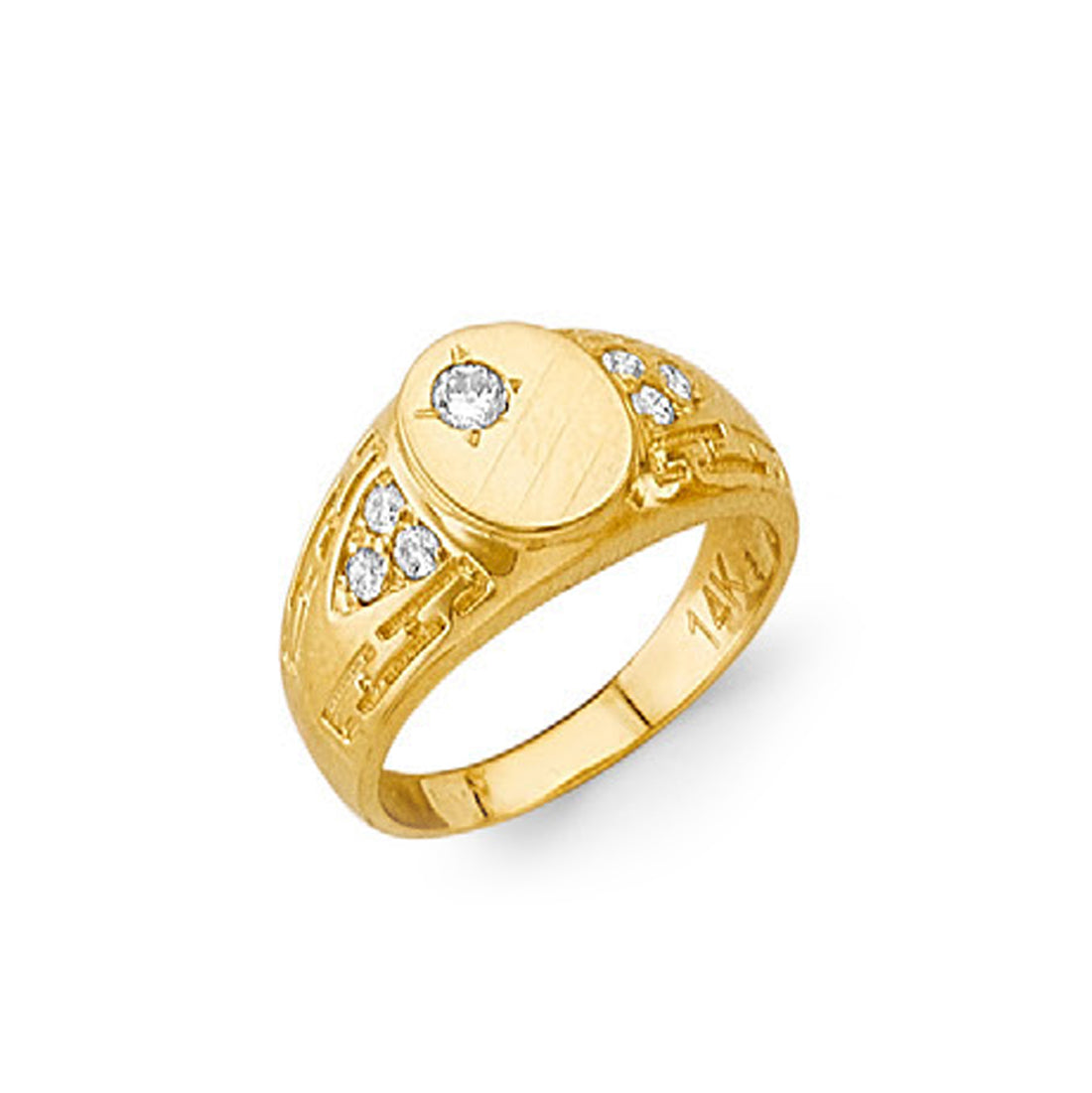 CZ 7-stone Nugget Ring in Solid Gold 