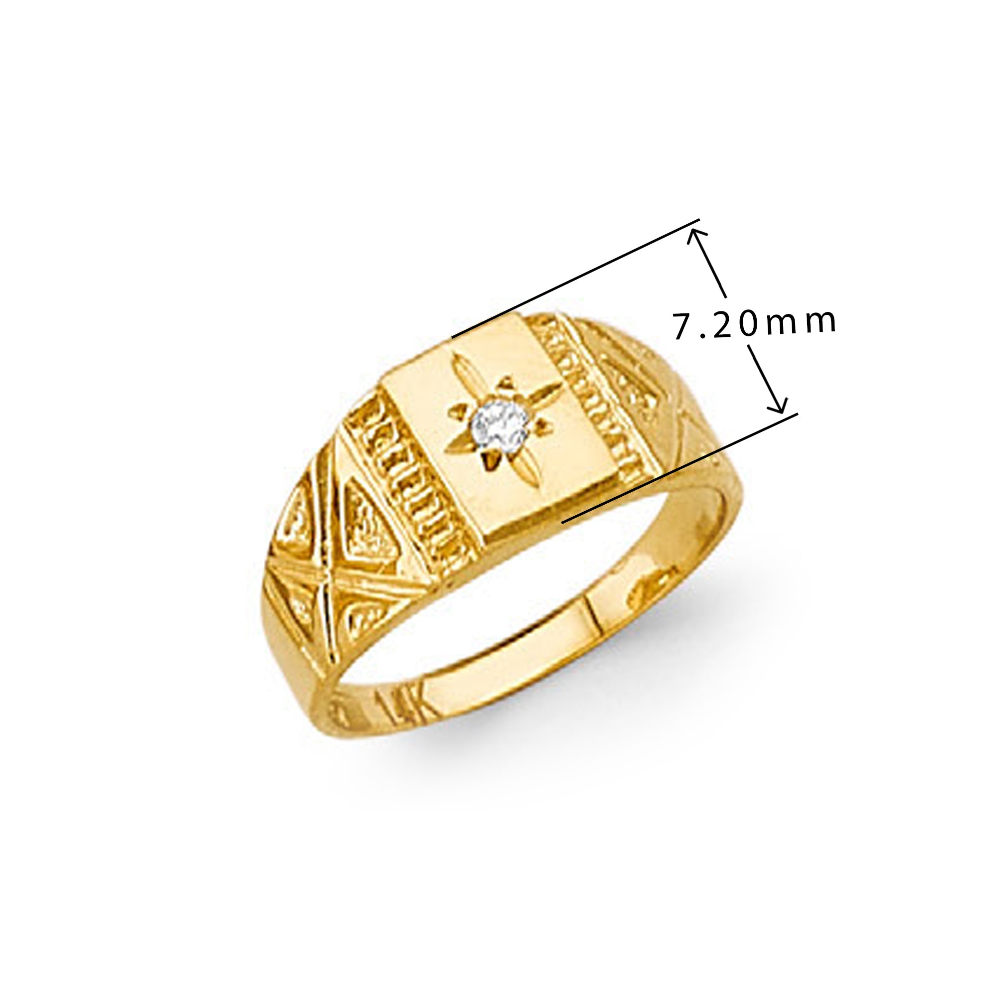 CZ Multi-star Lattice Ring in Solid Gold with Measurement