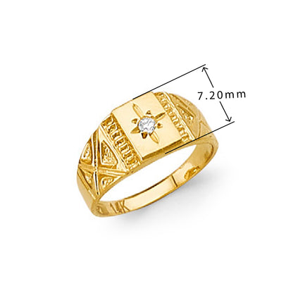 CZ Multi-star Lattice Ring in Solid Gold with Measurement
