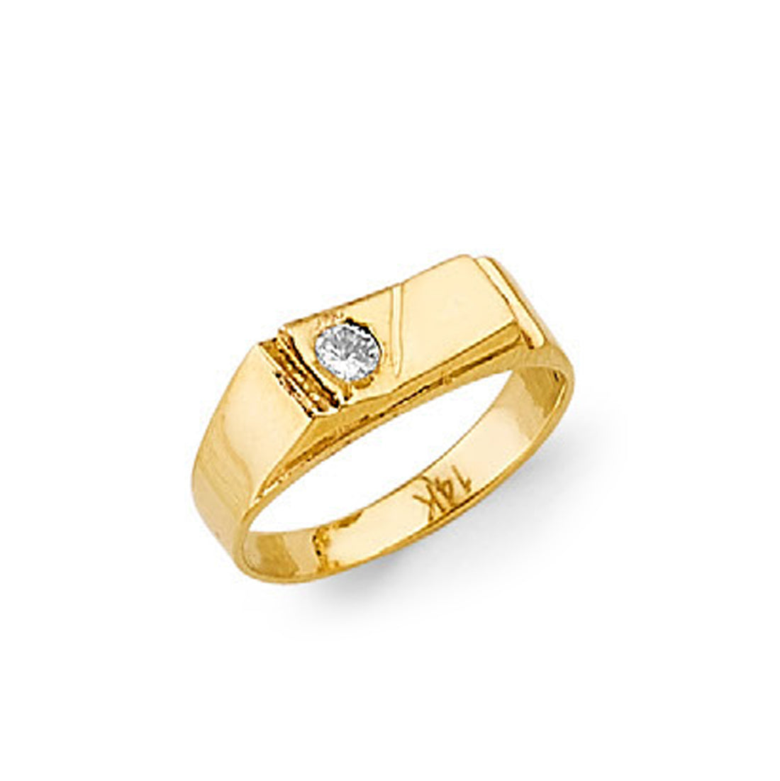 CZ Timeless Signet Ring in Solid Gold 