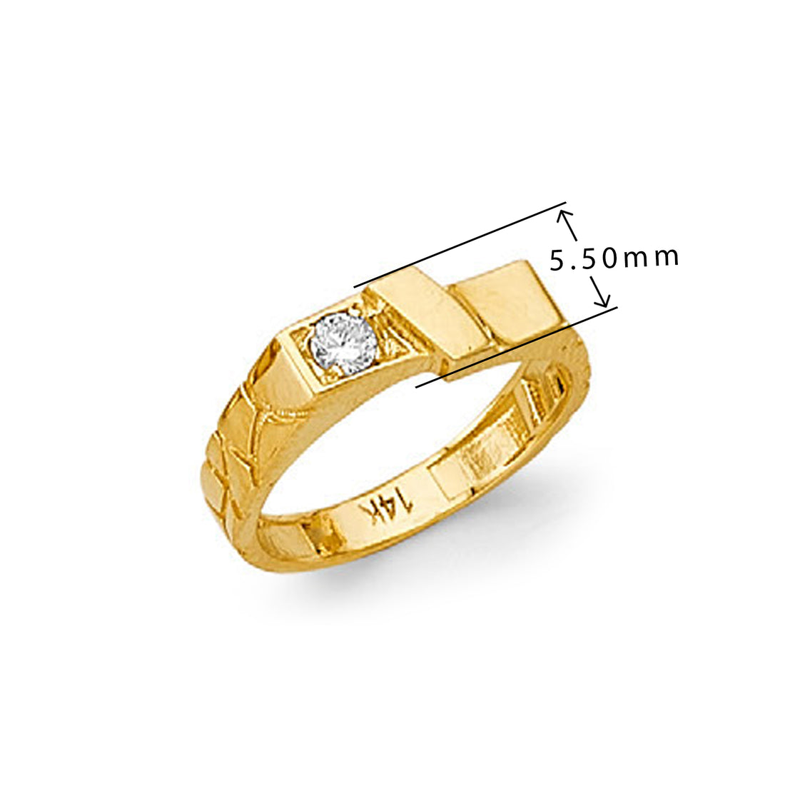 CZ Maze Band in Solid Gold with Measurement
