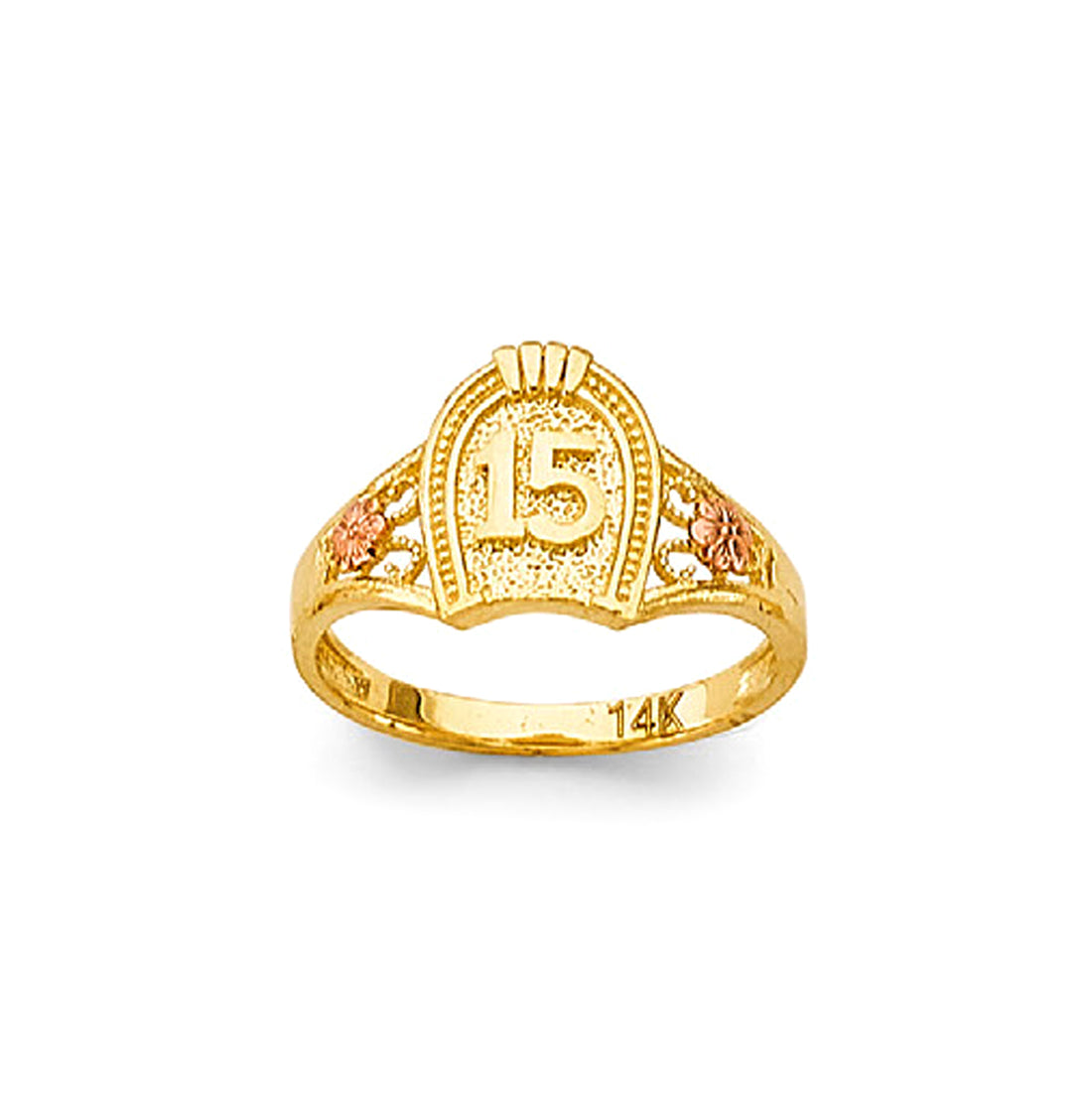 Celebrating 15 Quinceanera Ring in Solid Gold 