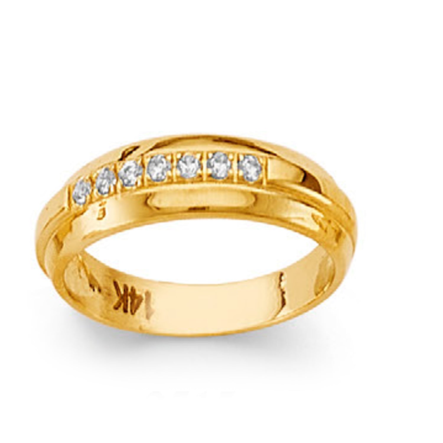 CZ Cool and Casual Tiara Band in Solid Gold 