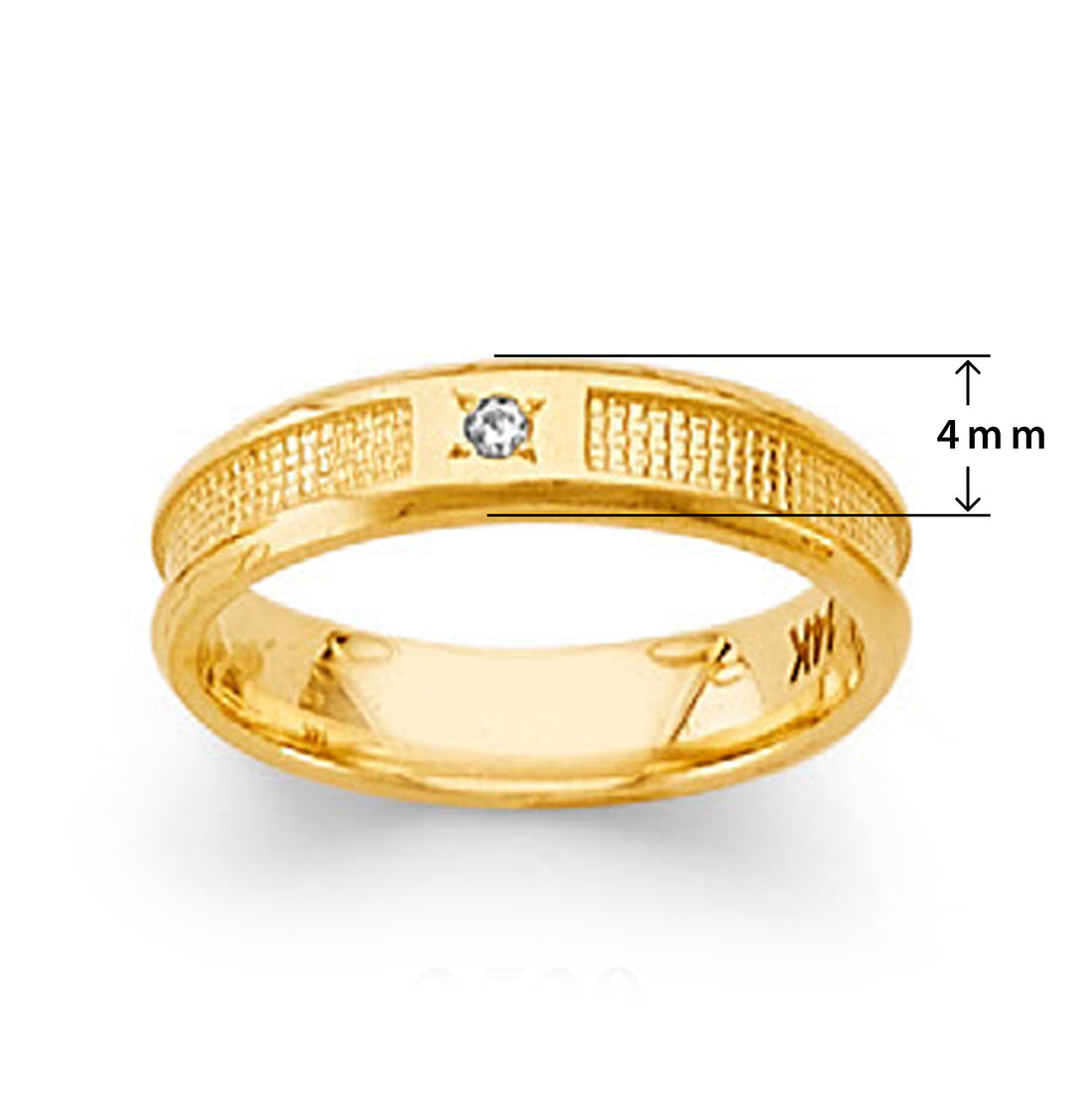 CZ Minimalist Ray Ring in Solid Gold with Measurement